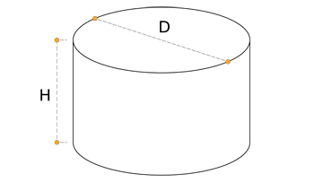 Cylinder / Column dimensions diagram